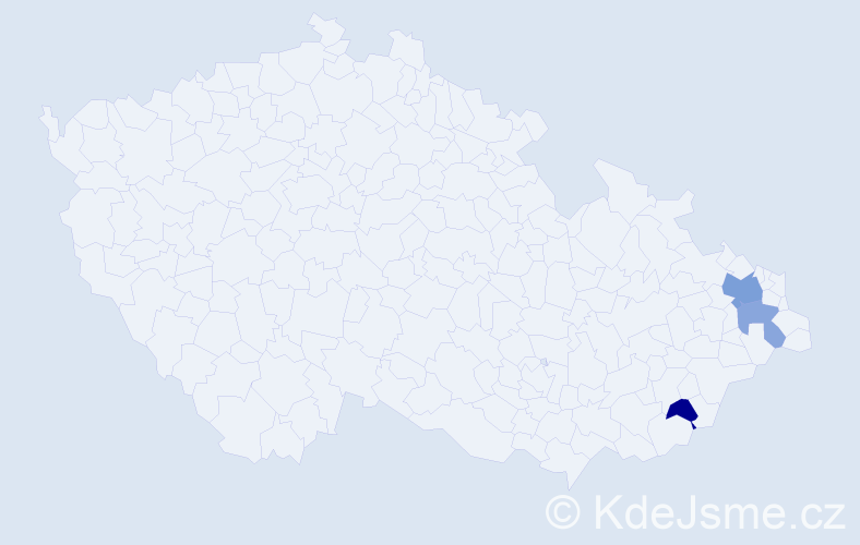 Příjmení: 'Grochovec', počet výskytů 5 v celé ČR