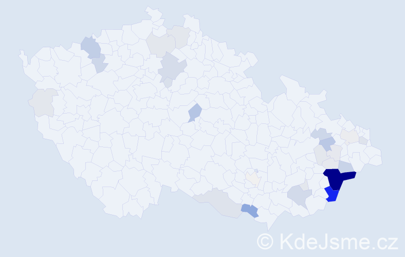 Příjmení: 'Trčálková', počet výskytů 136 v celé ČR