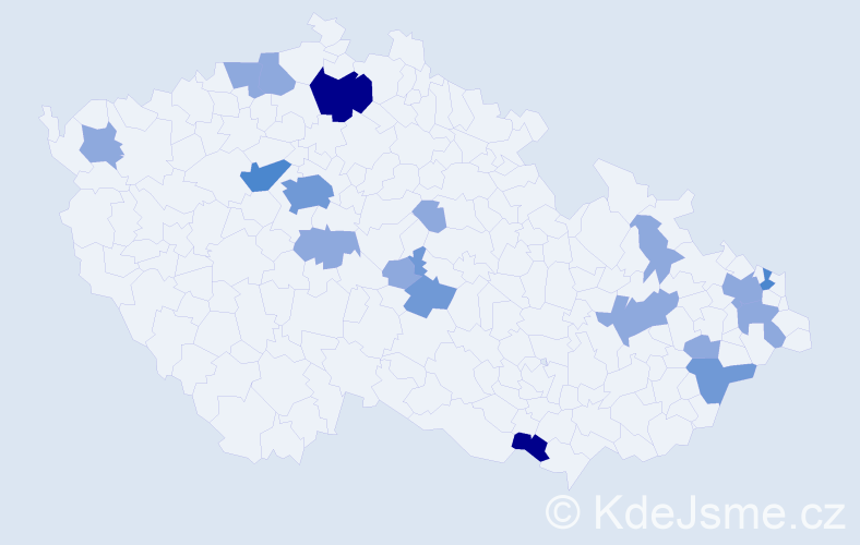 Příjmení: 'Závrská', počet výskytů 35 v celé ČR