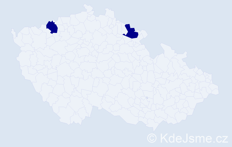 Příjmení: 'Kelm', počet výskytů 2 v celé ČR
