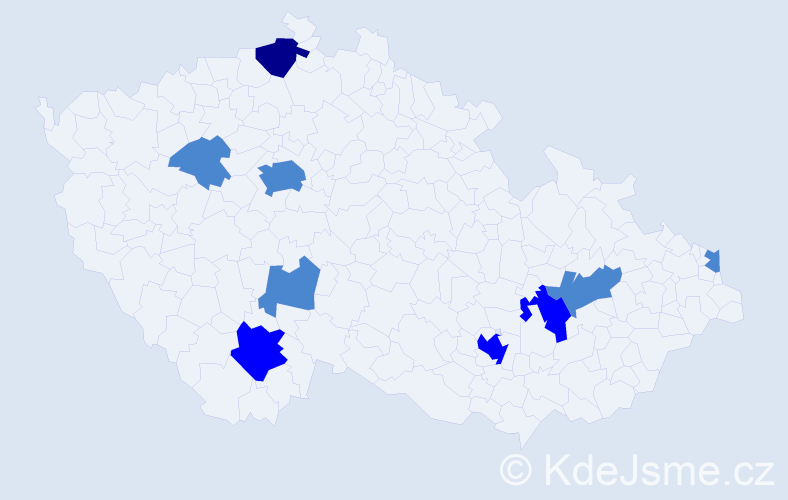 Příjmení: 'Baluch', počet výskytů 14 v celé ČR