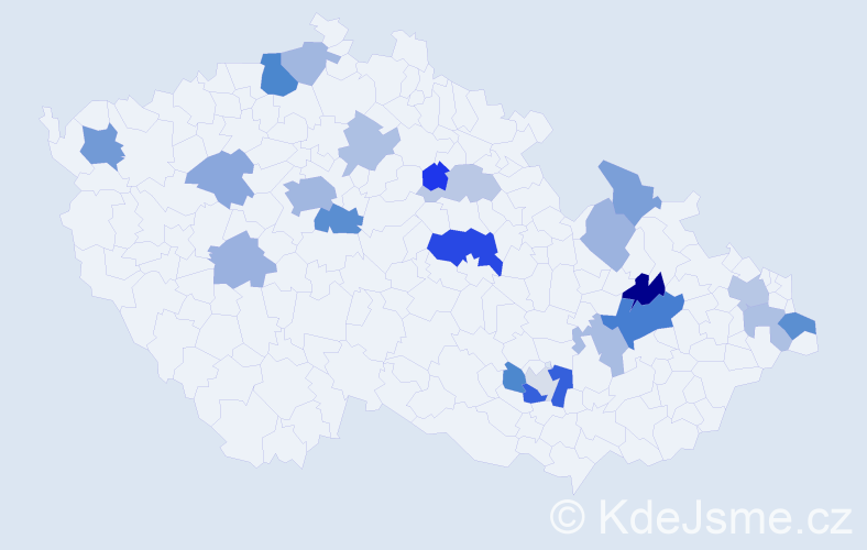 Příjmení: 'Černilová', počet výskytů 47 v celé ČR