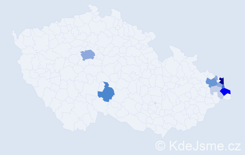 Příjmení: 'Kuś', počet výskytů 42 v celé ČR