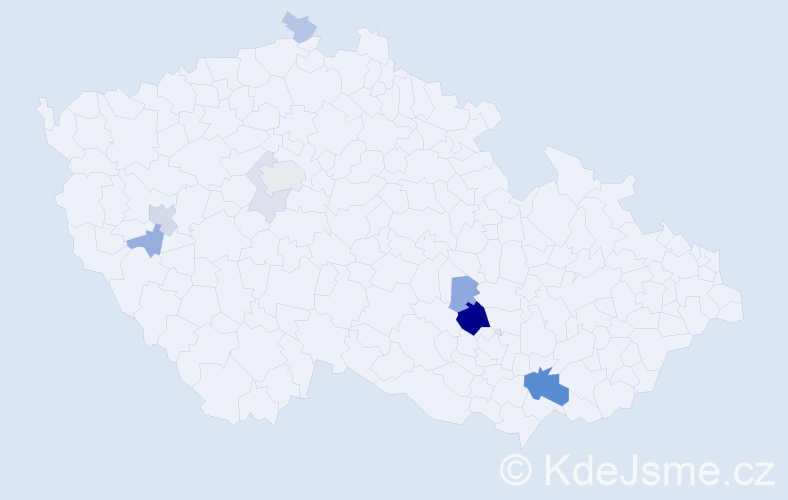 Příjmení: 'Běličová', počet výskytů 22 v celé ČR
