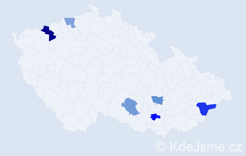 Příjmení: 'Zettelmannová', počet výskytů 8 v celé ČR