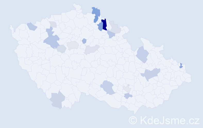 Příjmení: 'Kunce', počet výskytů 46 v celé ČR