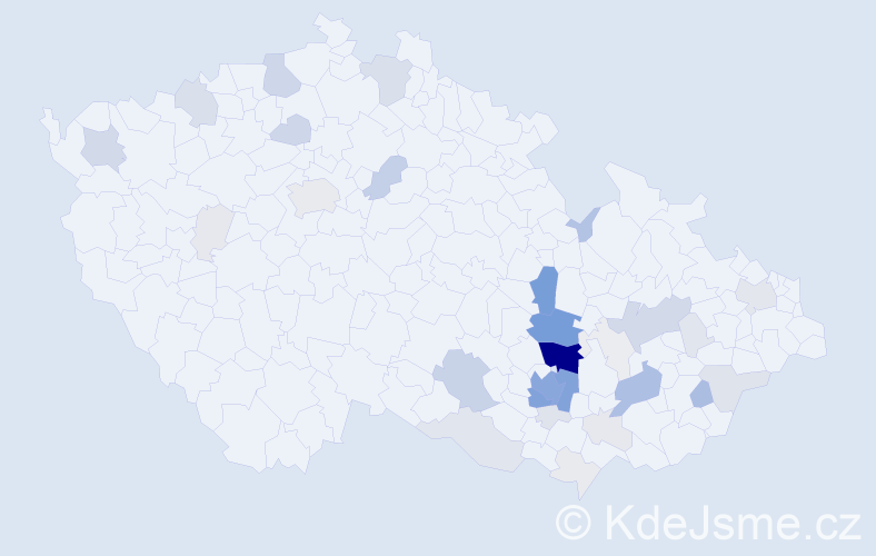 Příjmení: 'Meluzín', počet výskytů 193 v celé ČR