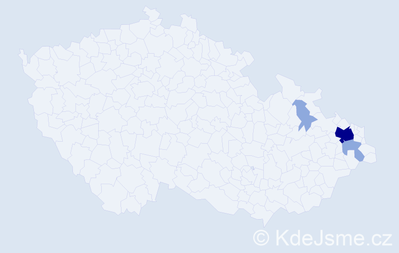 Příjmení: 'Pivsetok', počet výskytů 7 v celé ČR