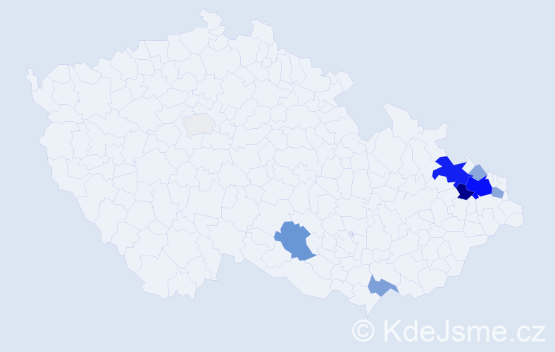 Příjmení: 'Rypel', počet výskytů 37 v celé ČR