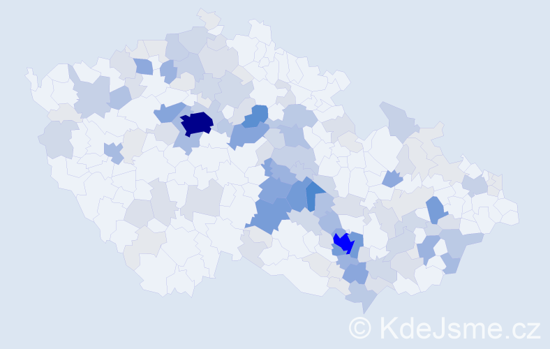Příjmení: 'Jambor', počet výskytů 484 v celé ČR