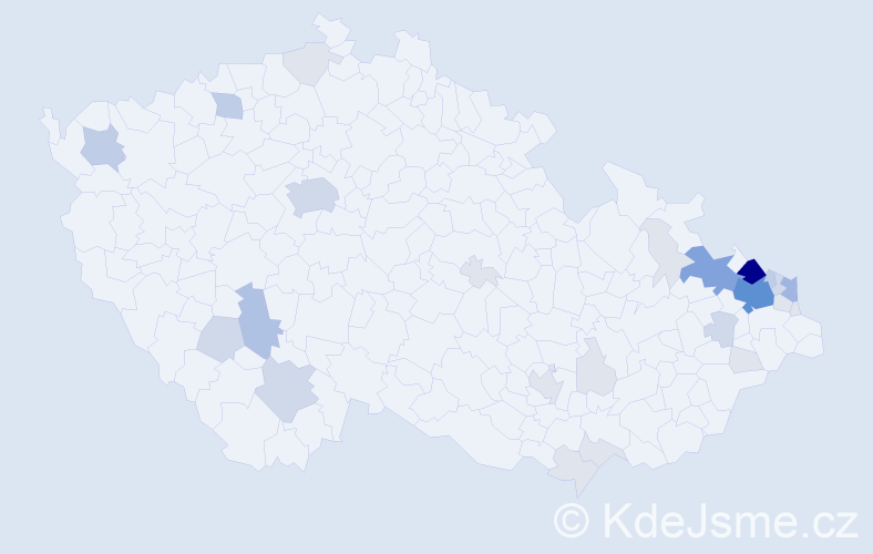 Příjmení: 'Rončka', počet výskytů 90 v celé ČR