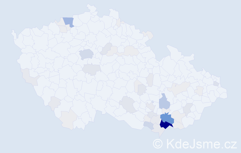 Příjmení: 'Chludilová', počet výskytů 226 v celé ČR