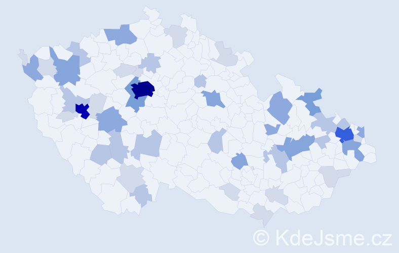 Příjmení: 'Hein', počet výskytů 134 v celé ČR