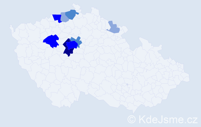 Příjmení: 'Thuma', počet výskytů 23 v celé ČR