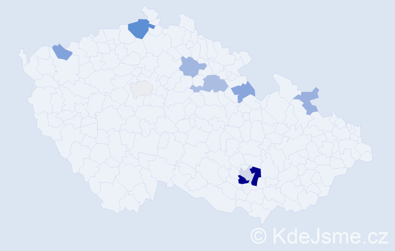 Příjmení: 'Mahnová', počet výskytů 21 v celé ČR