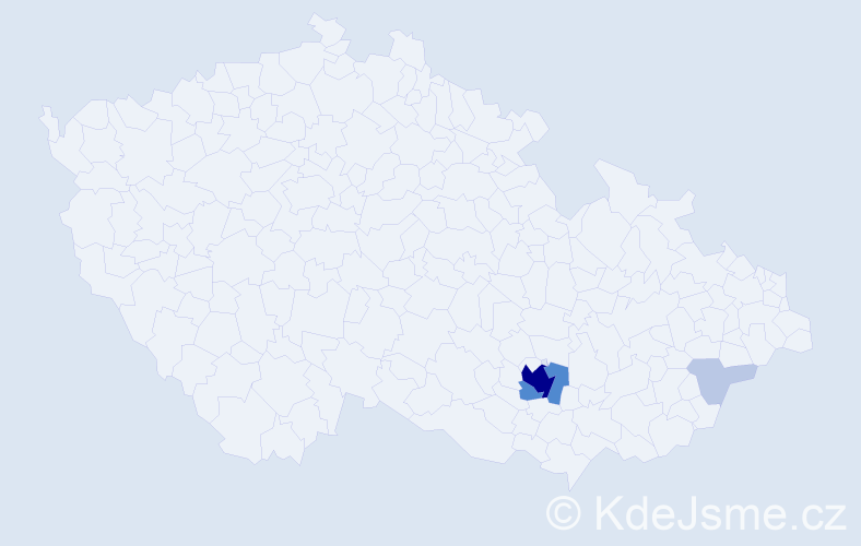 Příjmení: 'Zaplatilová', počet výskytů 37 v celé ČR