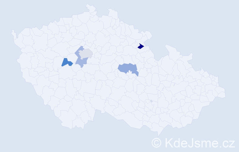 Příjmení: 'Poňková', počet výskytů 6 v celé ČR