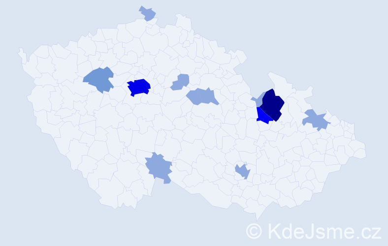Příjmení: 'Titzlová', počet výskytů 25 v celé ČR