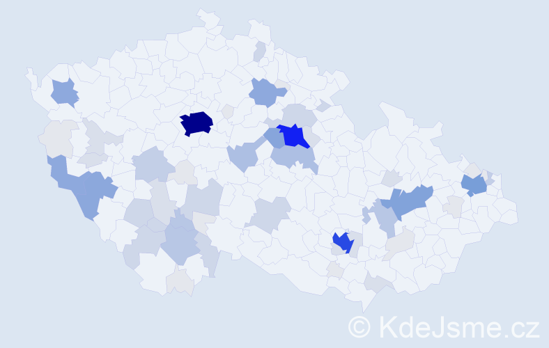 Příjmení: 'Lagronová', počet výskytů 258 v celé ČR