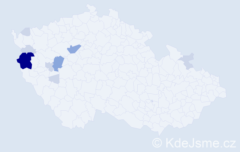 Příjmení: 'Terela', počet výskytů 24 v celé ČR