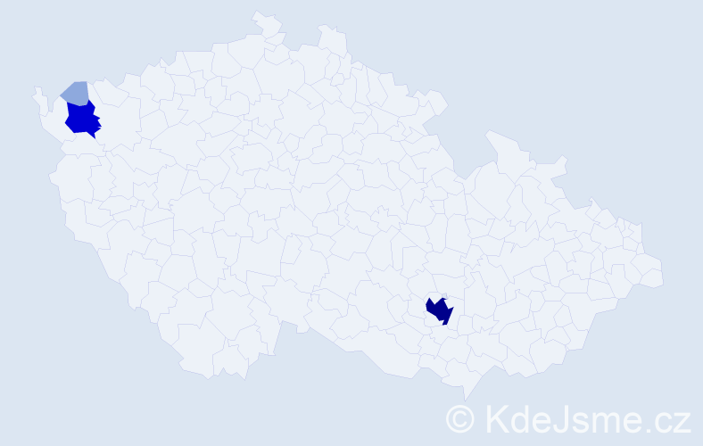 Příjmení: 'Rosprim', počet výskytů 16 v celé ČR