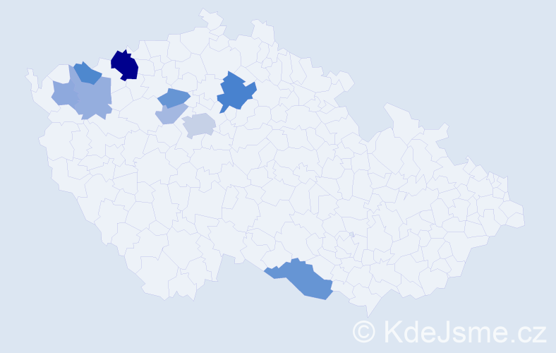 Příjmení: 'Himal', počet výskytů 19 v celé ČR
