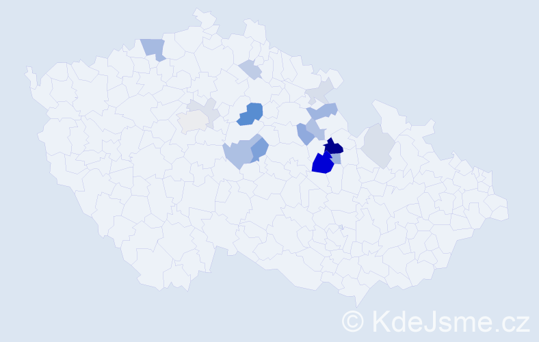 Příjmení: 'Bohunková', počet výskytů 38 v celé ČR