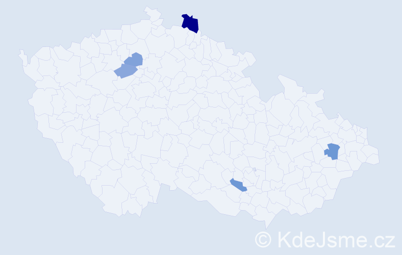 Příjmení: 'Domorák', počet výskytů 8 v celé ČR