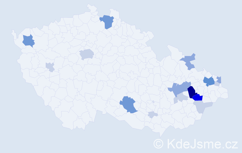Příjmení: 'Bělocká', počet výskytů 51 v celé ČR