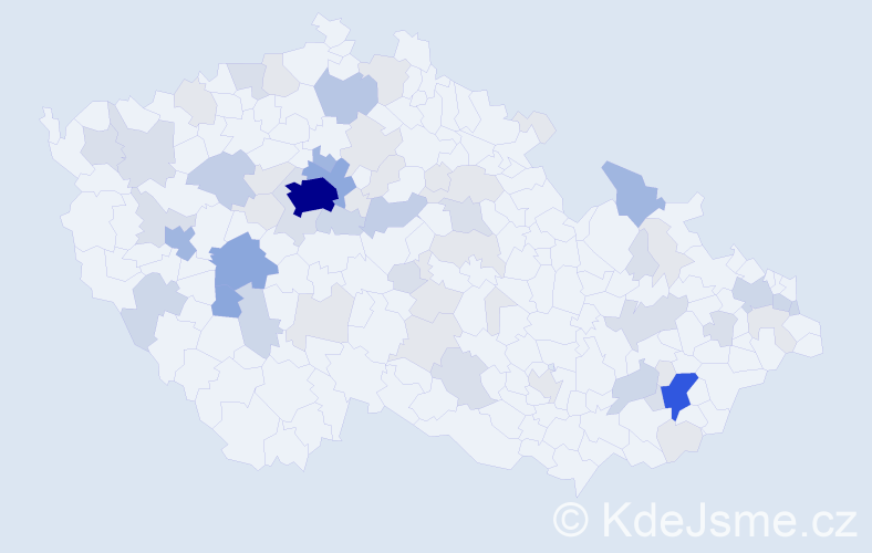 Příjmení: 'Dlabač', počet výskytů 195 v celé ČR