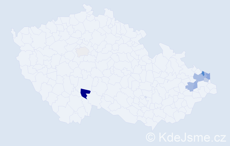 Příjmení: 'Borak', počet výskytů 16 v celé ČR