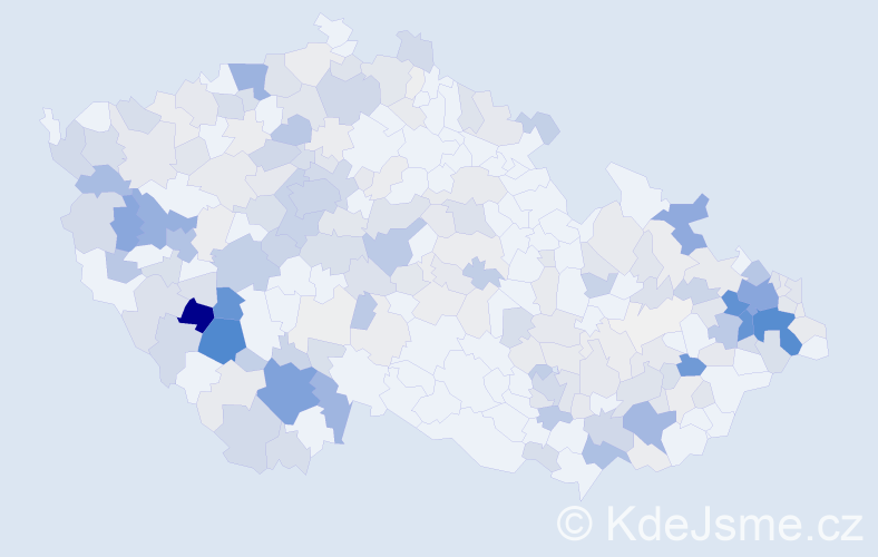 Příjmení: 'Klečka', počet výskytů 971 v celé ČR