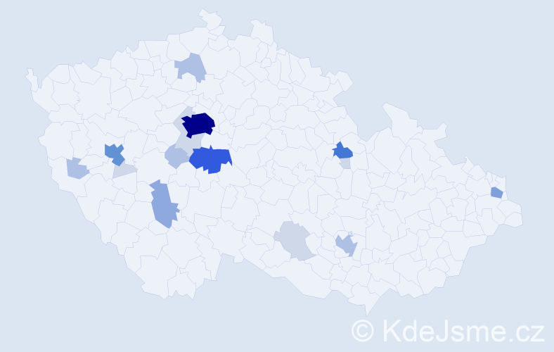 Příjmení: 'Kheková', počet výskytů 57 v celé ČR
