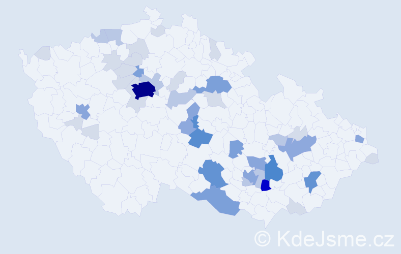 Příjmení: 'Menoušková', počet výskytů 139 v celé ČR