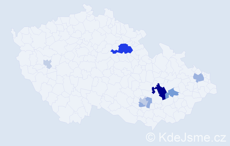 Příjmení: 'Čépe', počet výskytů 22 v celé ČR