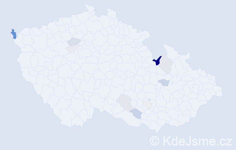 Příjmení: 'Macejáková', počet výskytů 16 v celé ČR