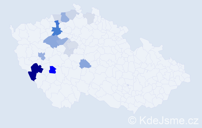 Příjmení: 'Aichingerová', počet výskytů 40 v celé ČR