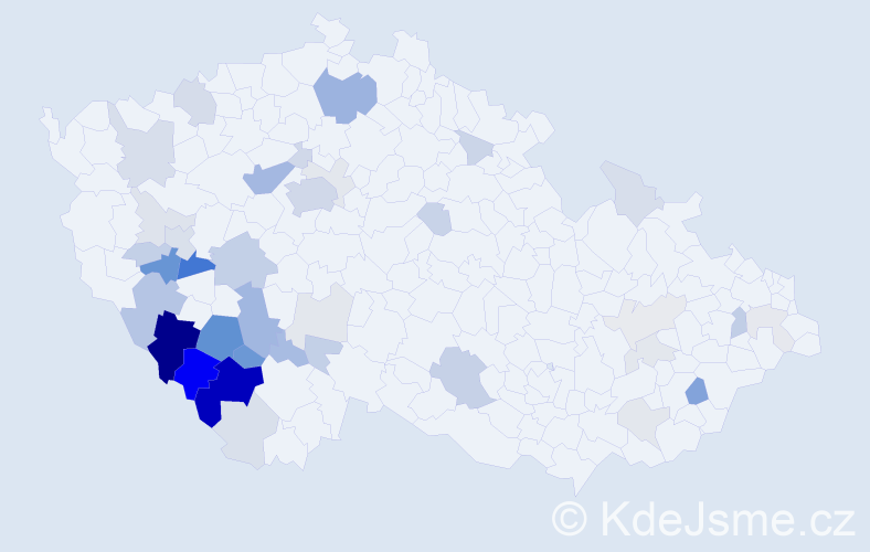 Příjmení: 'Řezanková', počet výskytů 126 v celé ČR