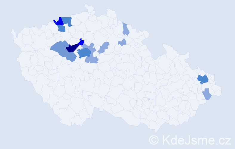 Příjmení: 'Cingr', počet výskytů 37 v celé ČR