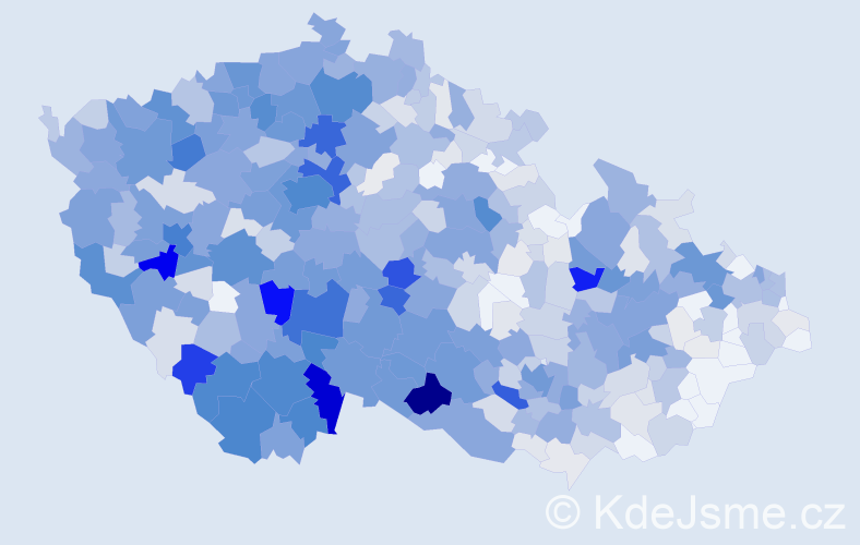 Příjmení: 'Benda', počet výskytů 3293 v celé ČR