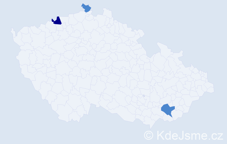 Příjmení: 'Pénteková', počet výskytů 5 v celé ČR