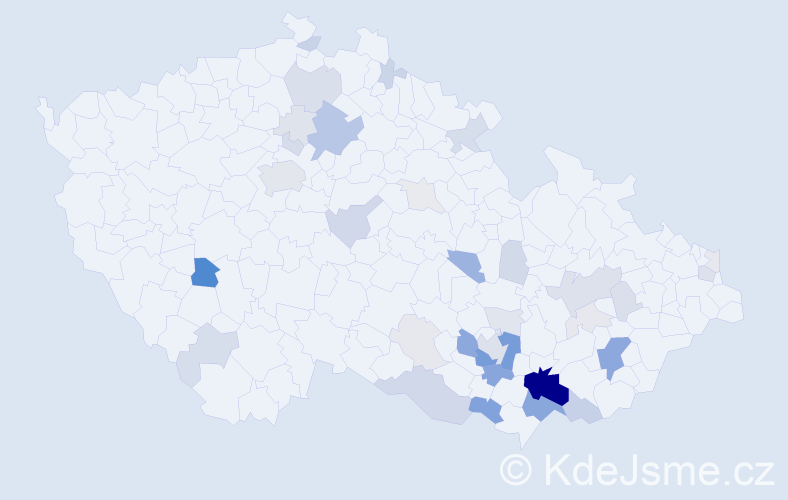 Příjmení: 'Gregorovič', počet výskytů 128 v celé ČR