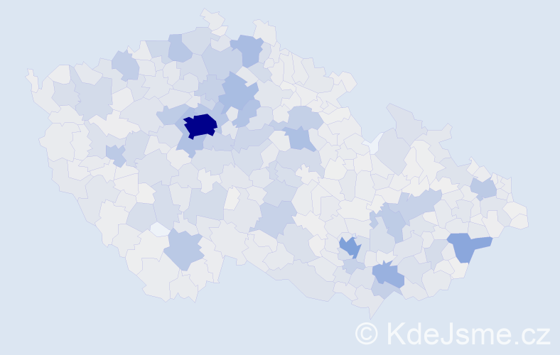 Příjmení: 'Šťastná', počet výskytů 6496 v celé ČR