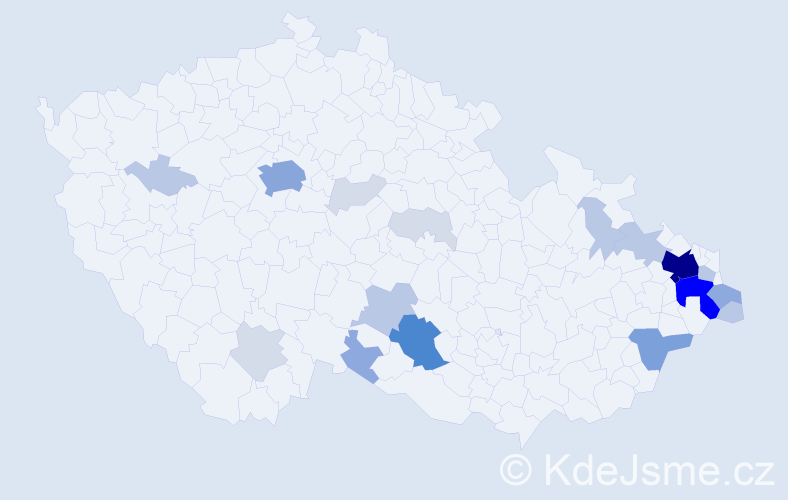Příjmení: 'Rodková', počet výskytů 71 v celé ČR