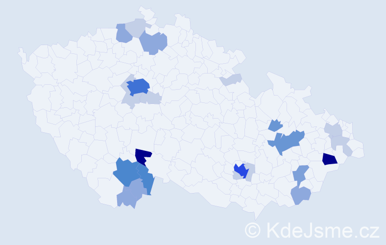 Příjmení: 'Klestil', počet výskytů 73 v celé ČR