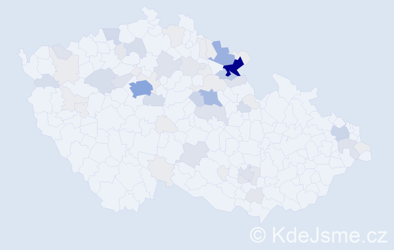 Příjmení: 'Kaválek', počet výskytů 226 v celé ČR