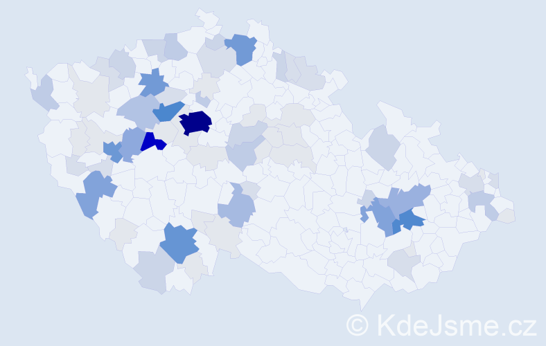 Příjmení: 'Mraček', počet výskytů 302 v celé ČR
