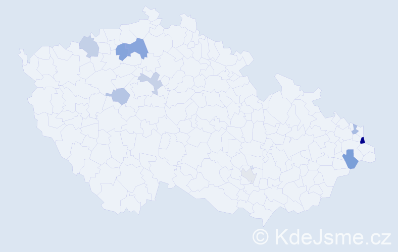 Příjmení: 'Papik', počet výskytů 13 v celé ČR