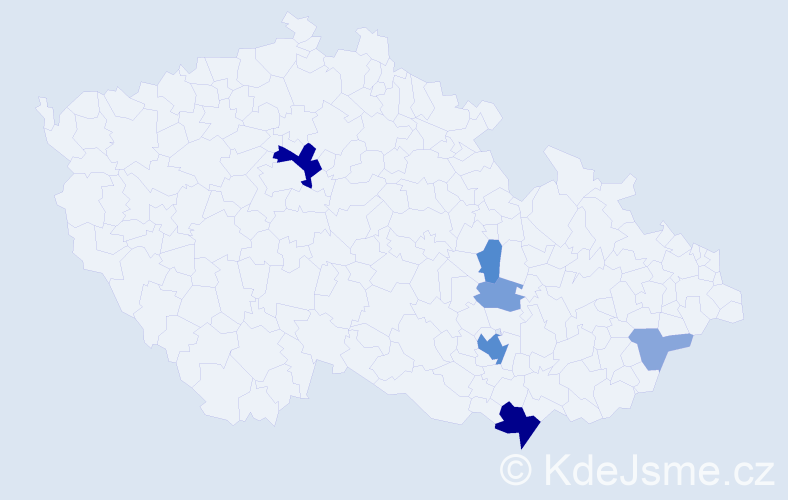 Příjmení: 'Drštková', počet výskytů 19 v celé ČR