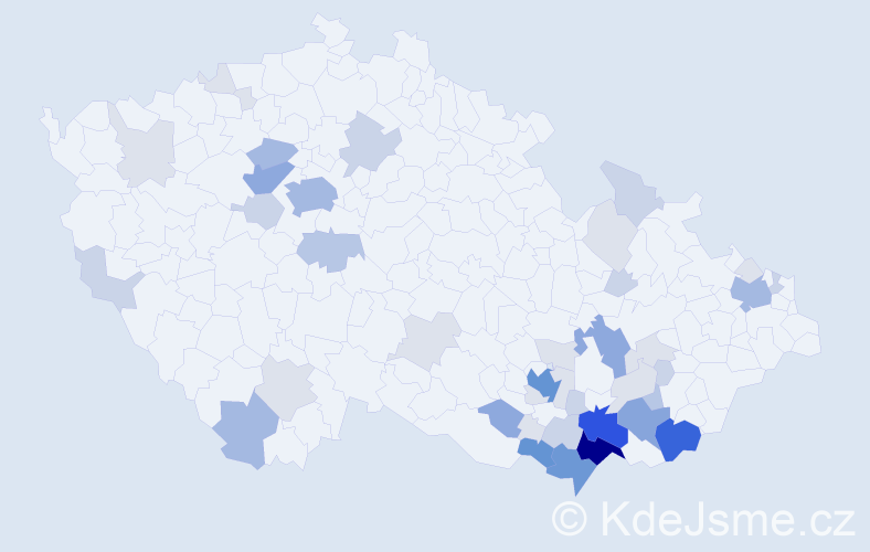 Příjmení: 'Mančíková', počet výskytů 159 v celé ČR